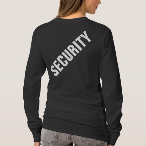 Custom Black White Security Womens Double Sided T_Shirt