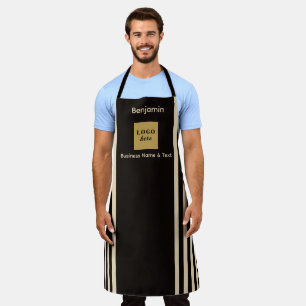 Custom Black & White Stripe Apron