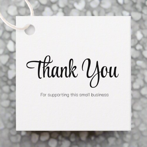 Custom Black  White Thank You Handmade Business  Favor Tags