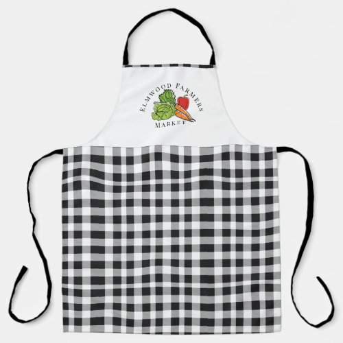 Custom Black White Vegetable Farmers Market Apron