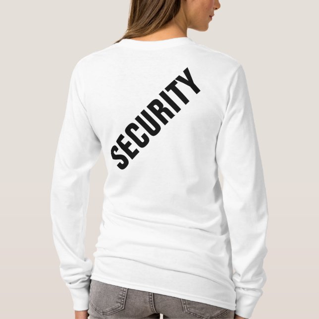 Custom Black&White Womens Double Sided Security T-Shirt (Back)