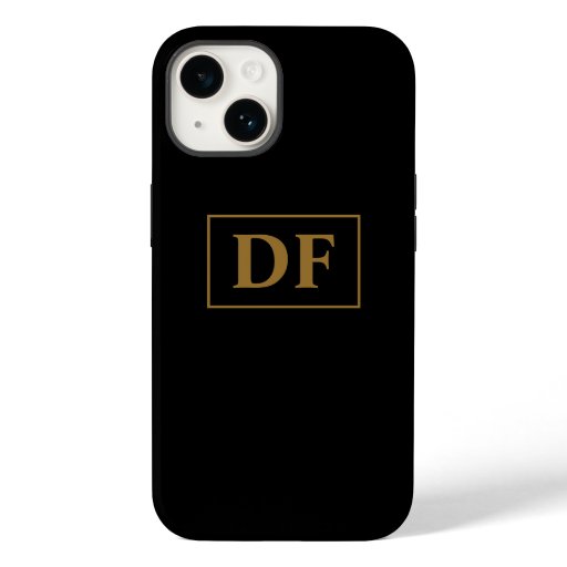 Custom Black With Gold Initials Case-Mate iPhone 14 Case