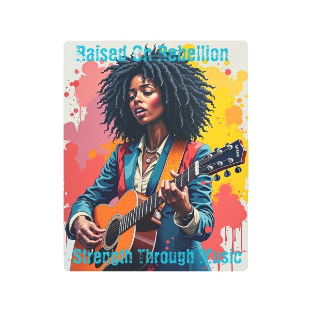Custom Black Woman Guitarist Art Inspirational (Front)