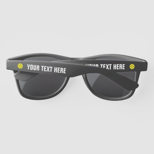 Custom black yellow pickleball logo sunglasses