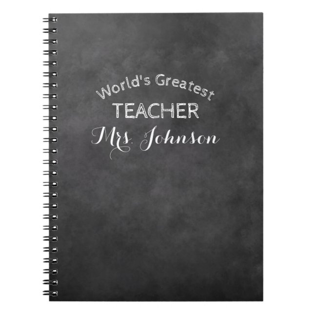 Custom blackboard chalkboard school teacher gift notebook (Front)