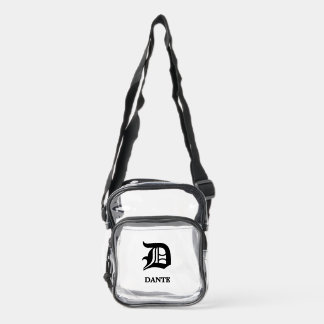 Custom Blackletter Gothic Monogram Clear Crossbody Bag