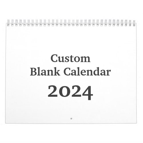 Custom Blank Calendar 2024 With Holidays