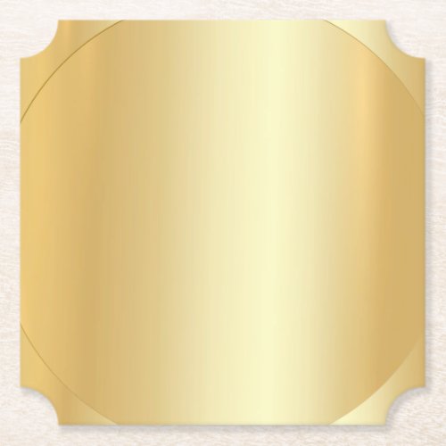 Custom Blank Elegant Template Faux Gold Modern Paper Coaster
