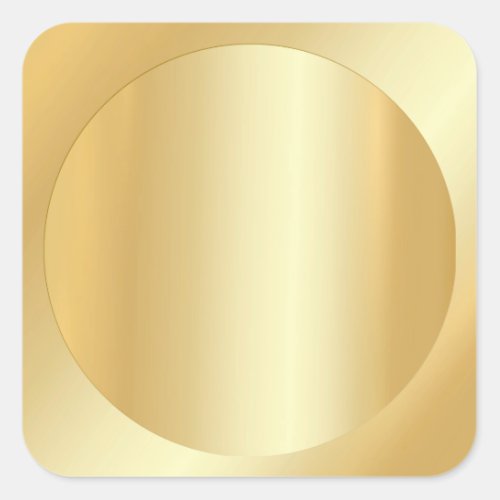 Custom Blank Faux Gold Template Elegant Add Text Square Sticker