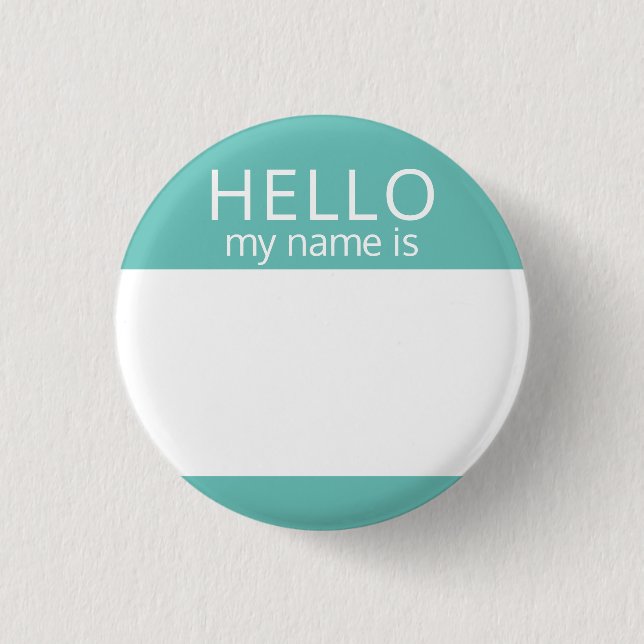 Custom Blank HELLO My Name Is Badge Button (Front)