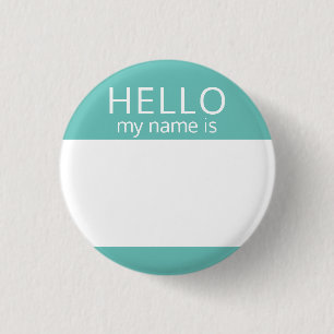 Custom Blank HELLO My Name Is Badge Button