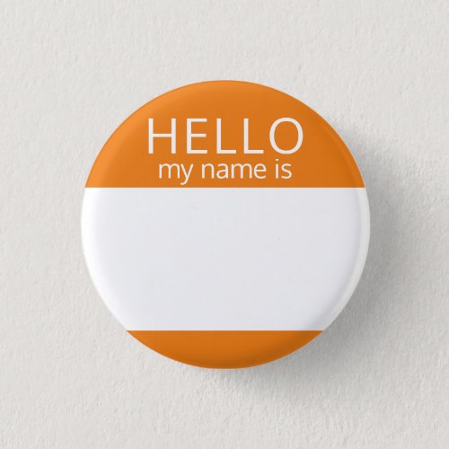 Custom Blank HELLO My Name Is Badge Button