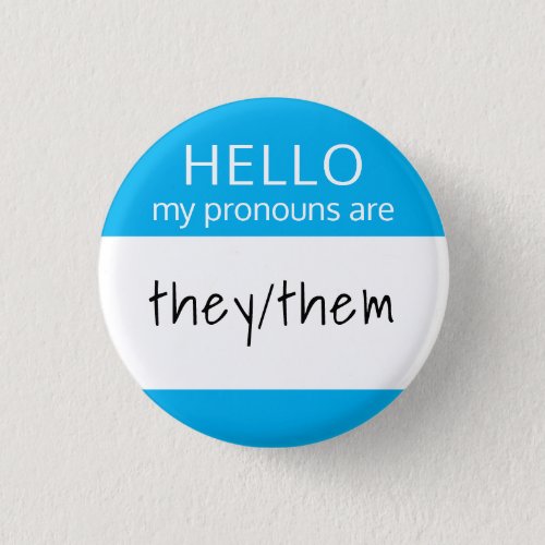 Custom Blank HELLO My Pronouns are Badge Button