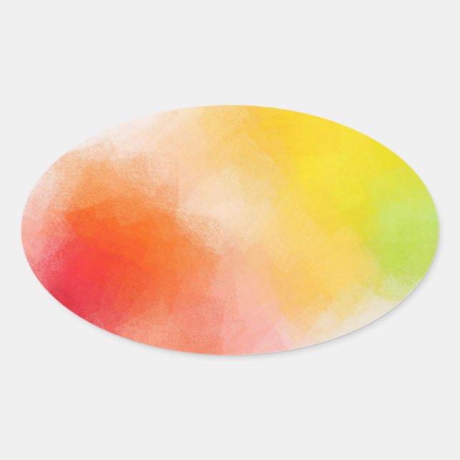 Custom Blank Modern Colorful Abstract Art Template Oval Sticker (Front)