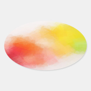 Custom Blank Modern Colorful Abstract Art Template Oval Sticker