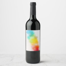 Custom Blank Modern Colorful Pink Red Yellow Blue Wine Label