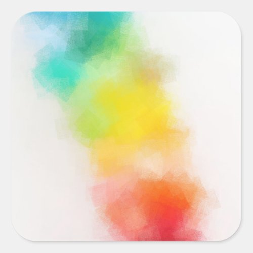 Custom Blank Modern Template Colorful Abstract Art Square Sticker