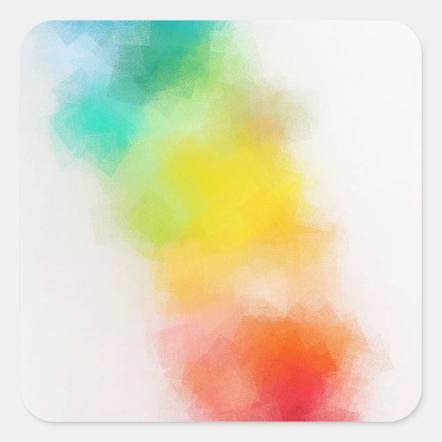 Custom Blank Modern Template Colorful Abstract Art Square Sticker (Front)