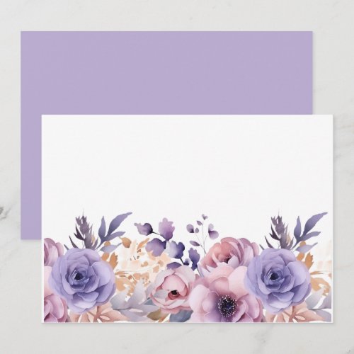 Custom Blank Purple Mauve Floral Save The Date
