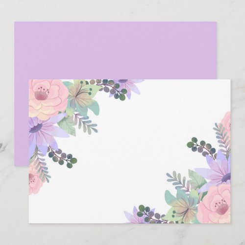 Custom Blank Purple Pink Floral Save The Date