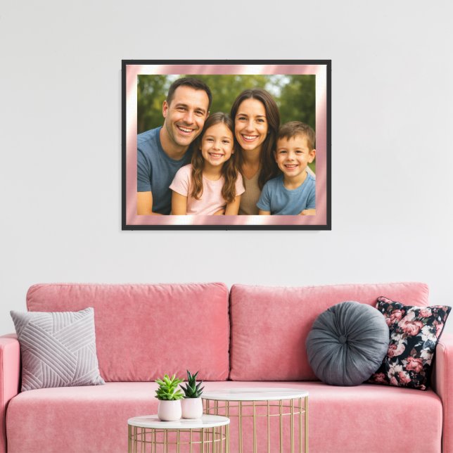 Custom Blank Rose Gold Background For Your Photo Canvas Print (Insitu(LivingRoom))