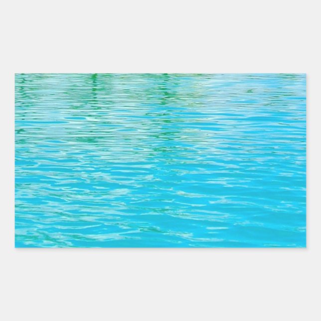 Custom Blank Sea Water Template Blue Green Rectangular Sticker (Front)