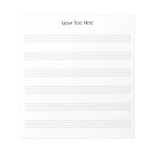 Custom  Blank Sheet Music  7 Staves  Notepad (Front)