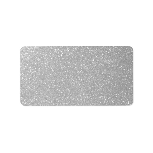 Custom blank sparkly silver glitter address labels (Front)