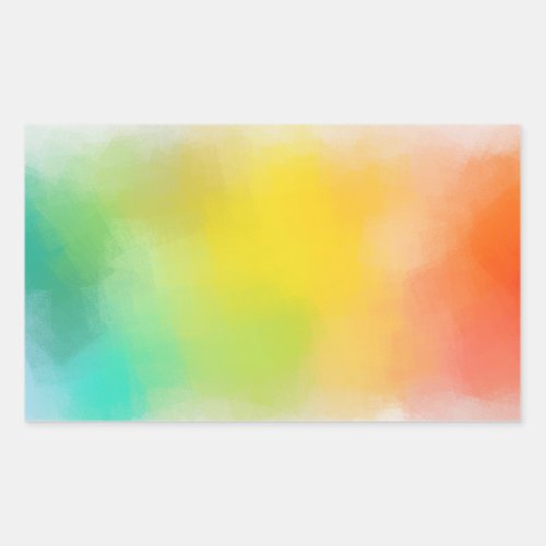 Custom Blank Template Colorful Abstract Blue Green Rectangular Sticker