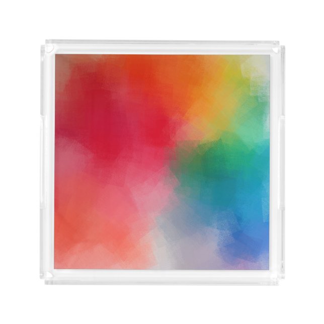 Custom Blank Template Colorful Abstract Modern Acrylic Tray (Front)