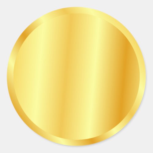Custom Blank Template Faux Gold Metallic Look Classic Round Sticker
