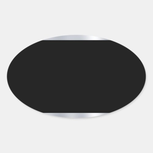 Custom Blank Template Faux Silver Black Elegant Oval Sticker