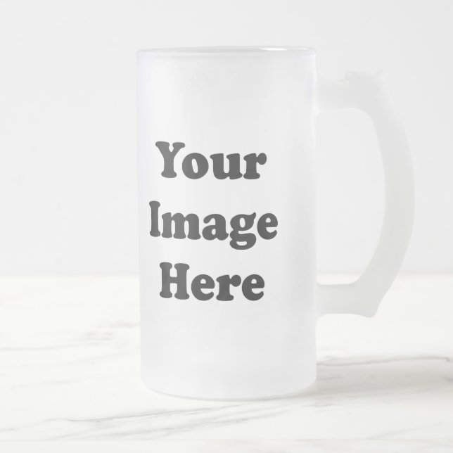 Custom Blank Template Frosted Glass Tankard Beer Mug (Right)