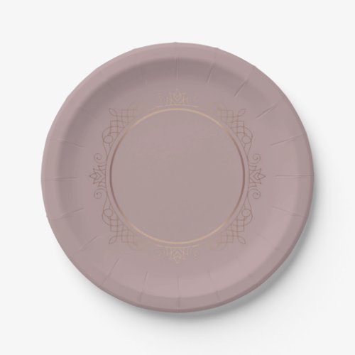 Custom Blank Template Trendy Elegant Rose Gold Paper Plates