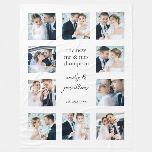 Custom Blanket with 10 Wedding Pictures