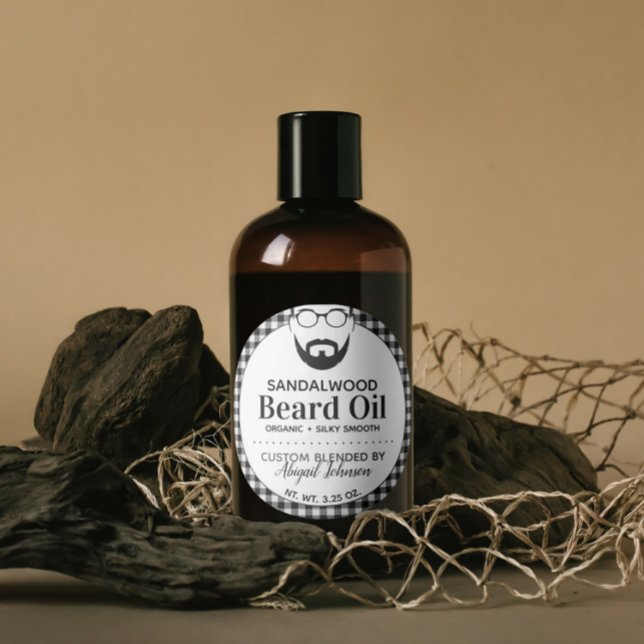 Custom Blended Men's Beard Oil Buffalo Plaid Label (Creator Uploaded)