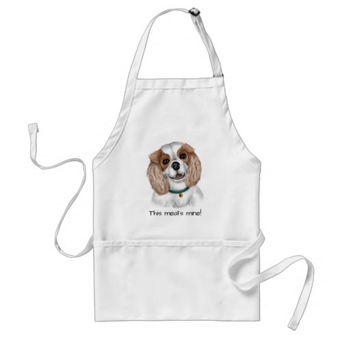 Custom Blenheim Cavalier King Charles Spaniel  Adult Apron