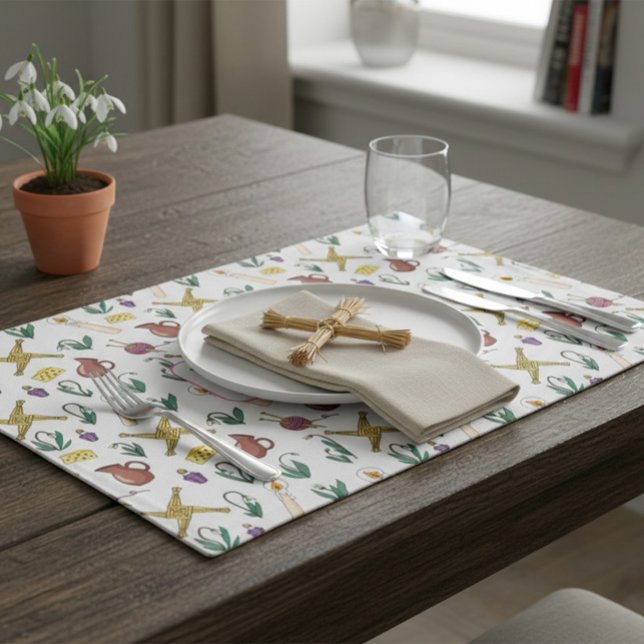 Custom Blessed Imbolc Light Renewal Brigid  Cloth Placemat (Creator Uploaded)