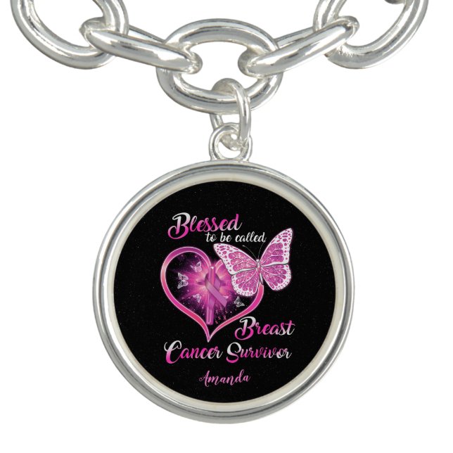 Custom Blessed to be Called Breast Cancer Survivor Bracelet (Design)