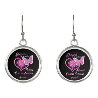 Custom Blessed to be Called Breast Cancer Survivor Earrings