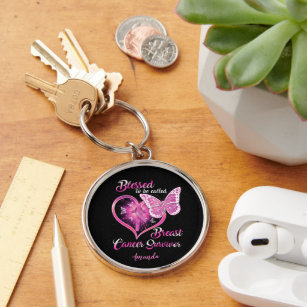 Custom Blessed to be Called Breast Cancer Survivor Keychain
