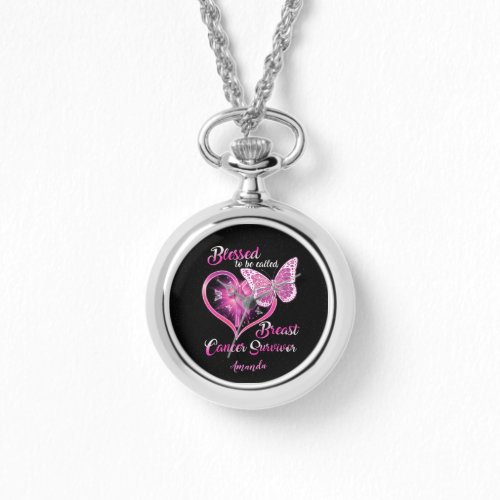 Custom Blessed to be Called Breast Cancer Survivor Watch