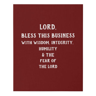 Custom Blessing for your Business Faux Canvas Print