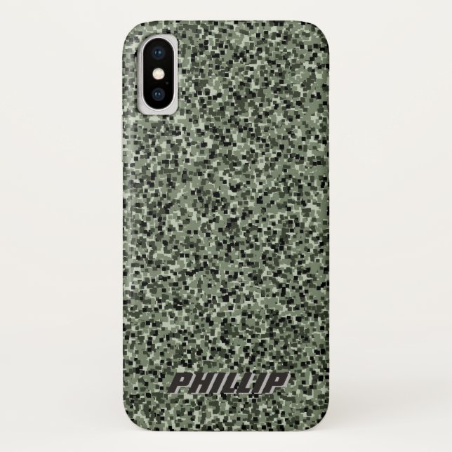 Custom block digital camo Iphone x case (Back)