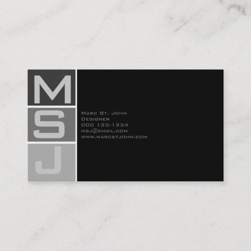 Customizable Custom Block Monogram Business Card Template