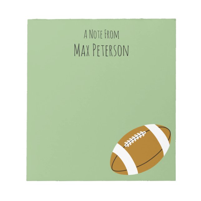 Custom Blond Boy Football Notepad (Front)