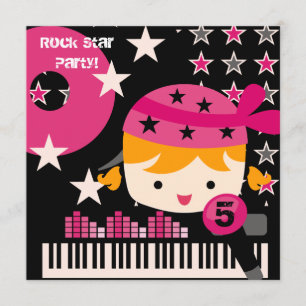 Custom Blond Girls Rock Star Birthday Invitations
