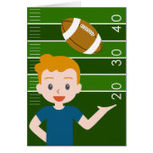Custom Blond Hair Boy Football Party Cards (Front)