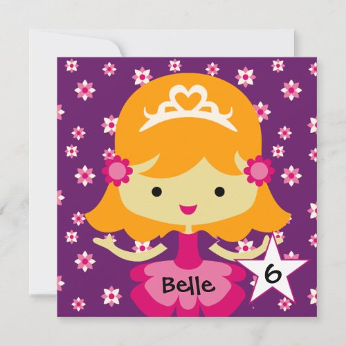 Custom Blond Lil' Princess Birthday Invitations