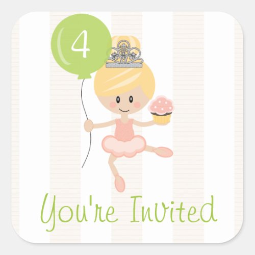 Custom Blonde Ballerina Birthday Seal